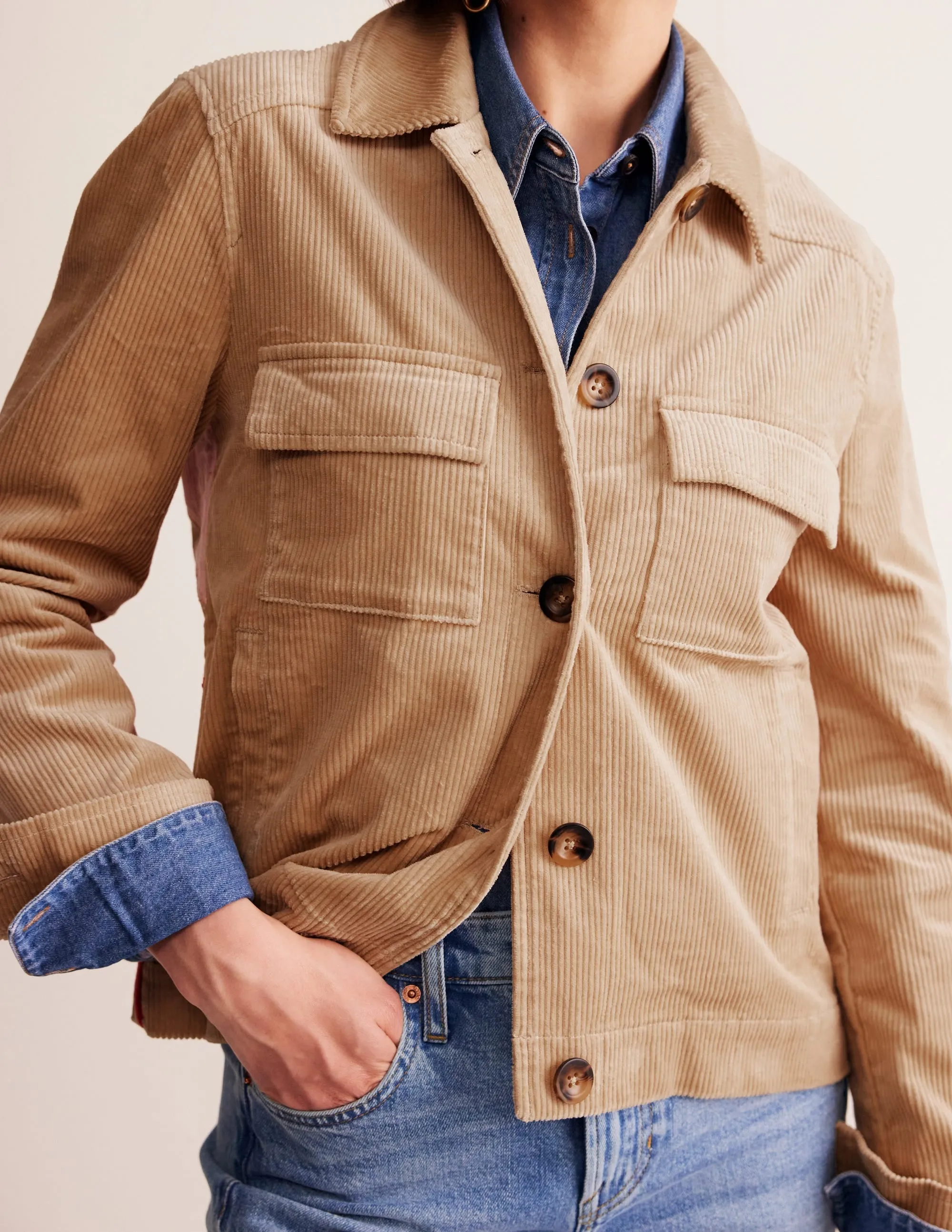 Cord Jacket-Appliqué Sun