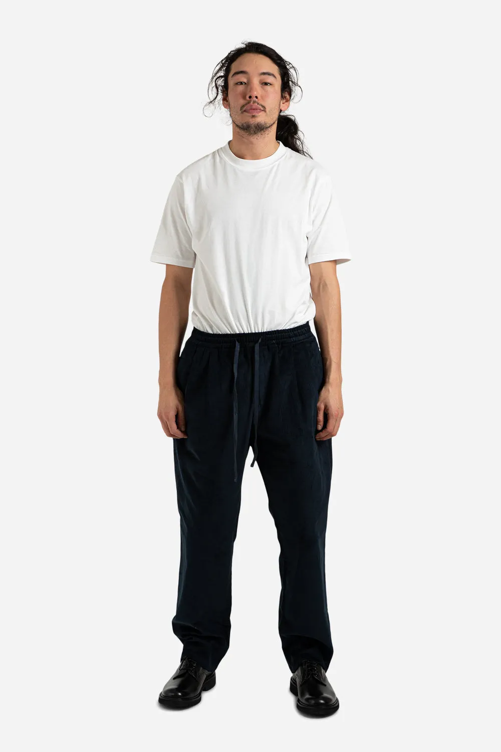 Corduroy Relax Set-Up Two Tuck Pants - Navy