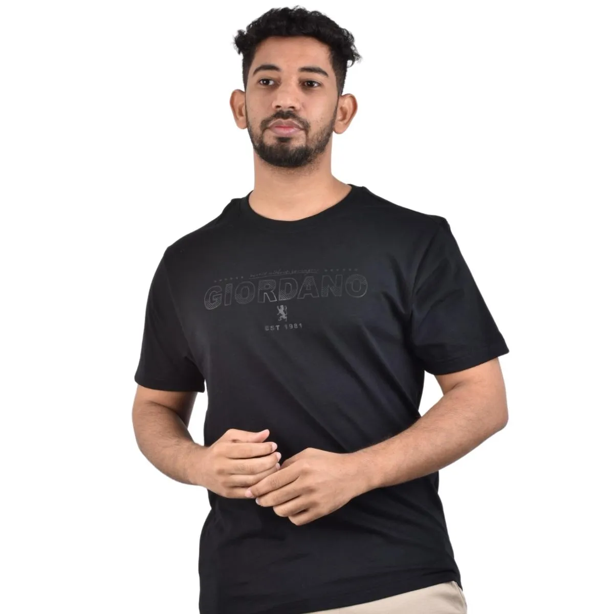 Cotton Jersey Crew Neck Short Sleeve Slim Print Tees  (Signature Tees)