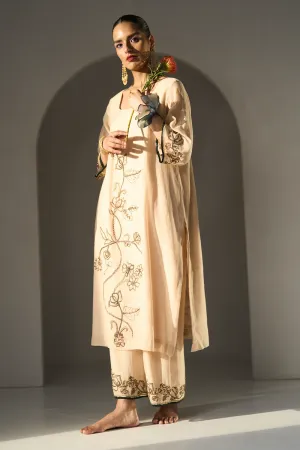 Cream Basant Kurta set