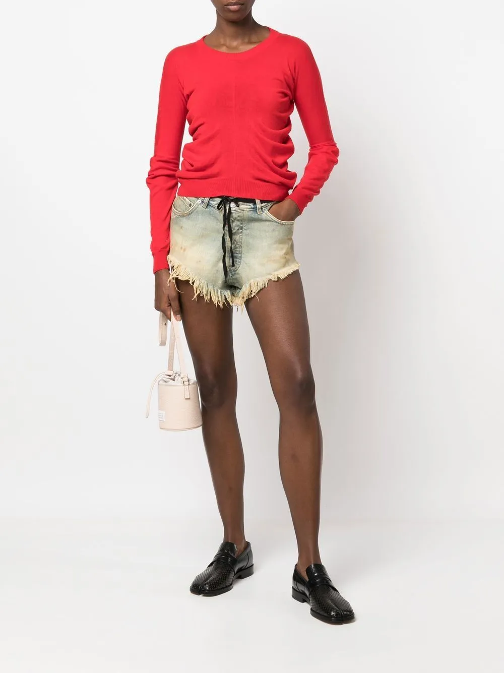 distressed denim shorts