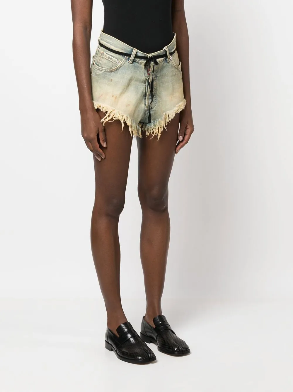 distressed denim shorts
