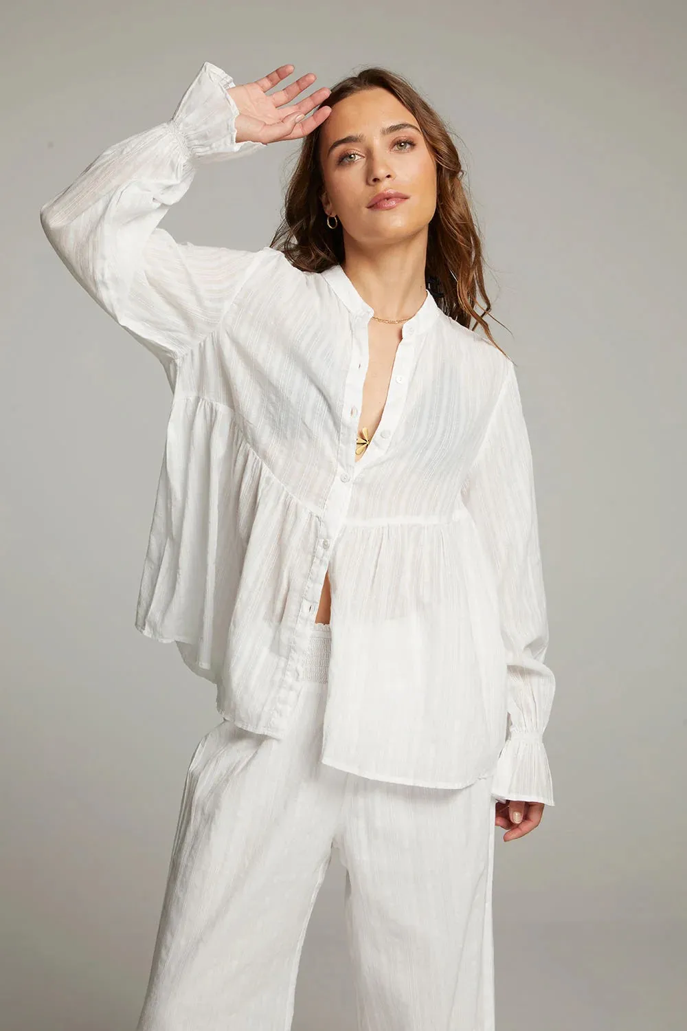 Dolphin White Cotton Button Down