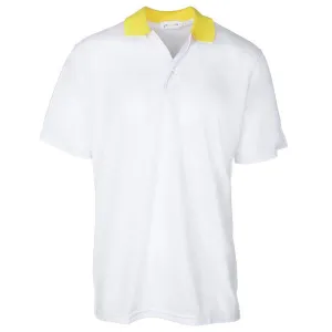 Dri-FIT Golf Shirts - Men's Bold White, Contrast Yellow Collared - Standard Fit  6501