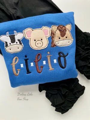 E-I-E-I-O Farm Animals Sweatshirt or Ruffle shirt