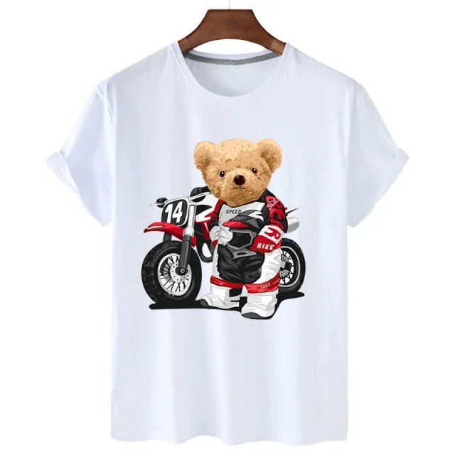 Eco-Friendly Bike Racer Bear T-shirt