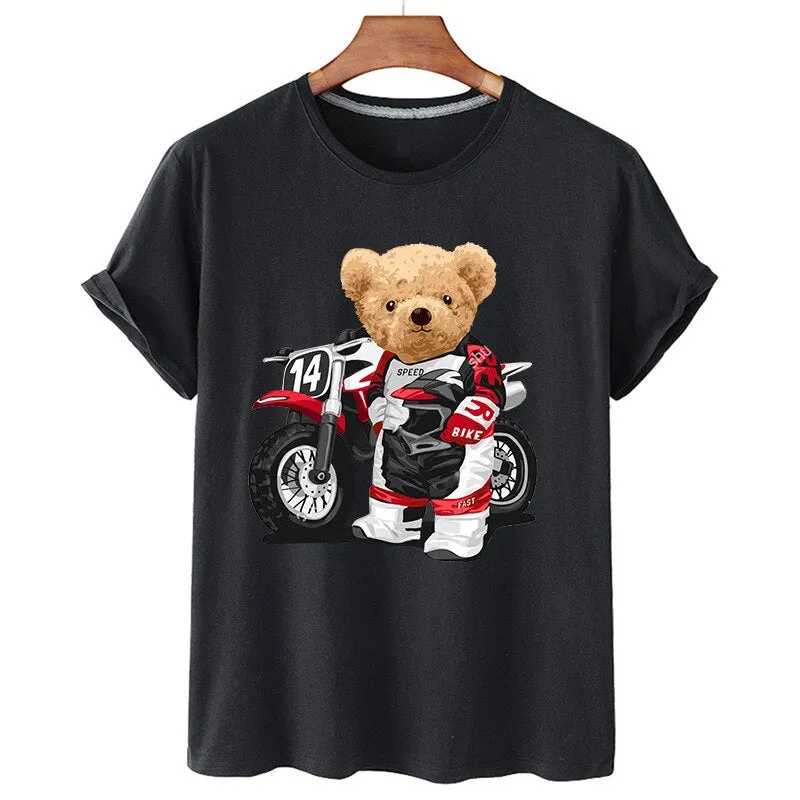 Eco-Friendly Bike Racer Bear T-shirt