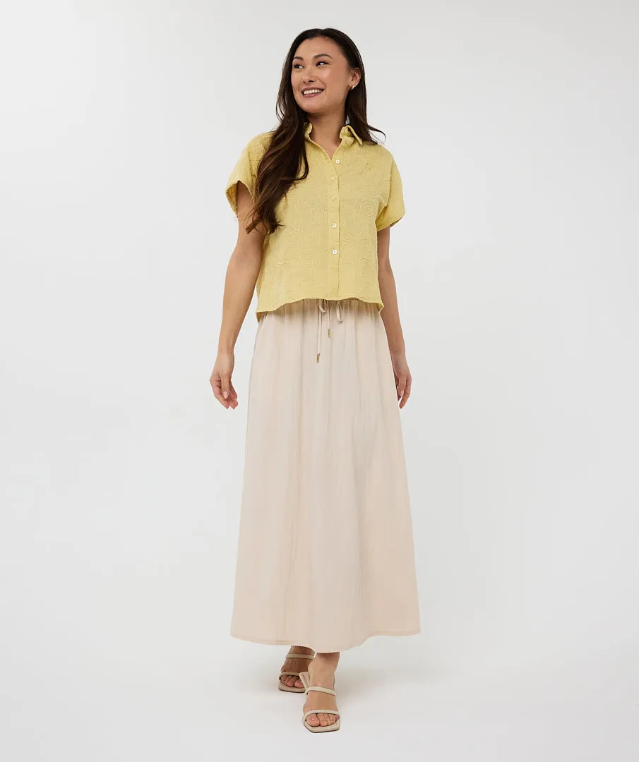 Esqualo Light Sand Drawstring Skirt