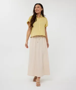 Esqualo Light Sand Drawstring Skirt