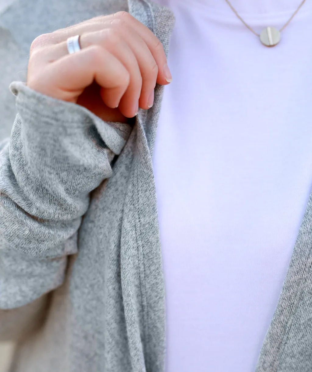 FLORA cascade cardigan in Light Grey