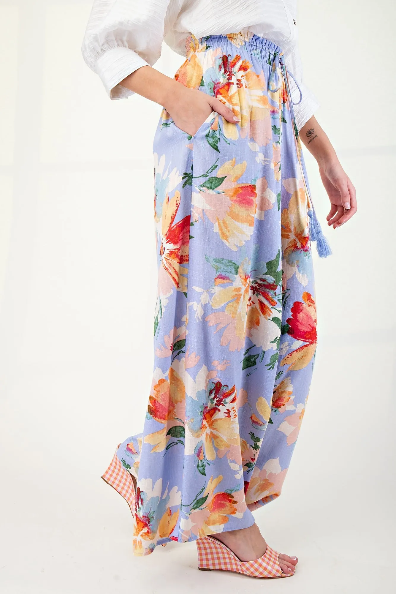 Floral Groove Wide Leg Pants