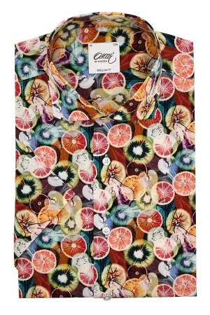 Fruit printed regular fit short sleeve shirt