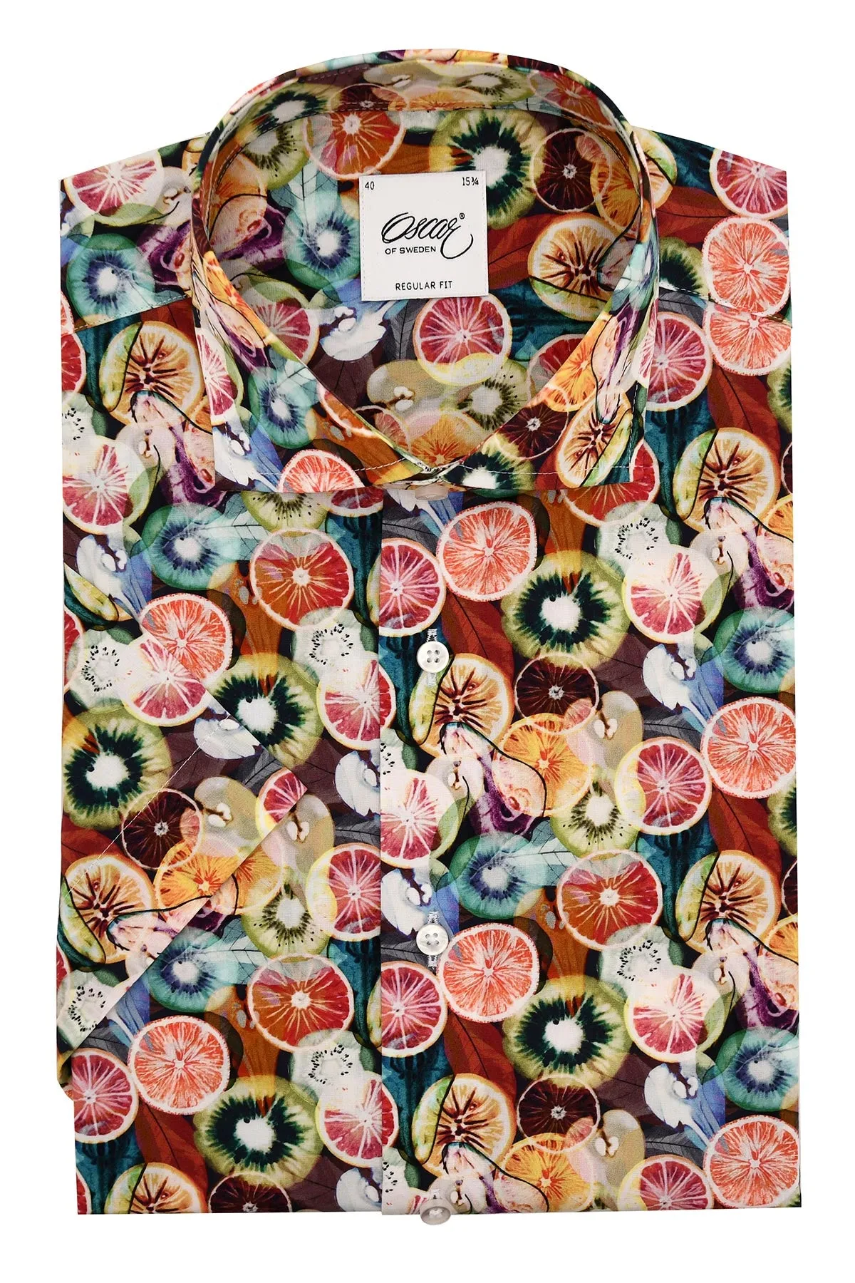 Fruit printed regular fit short sleeve shirt