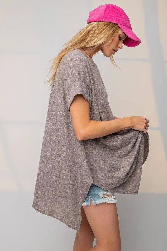 Fully Committed to You Tunic Tee - Mushroom
