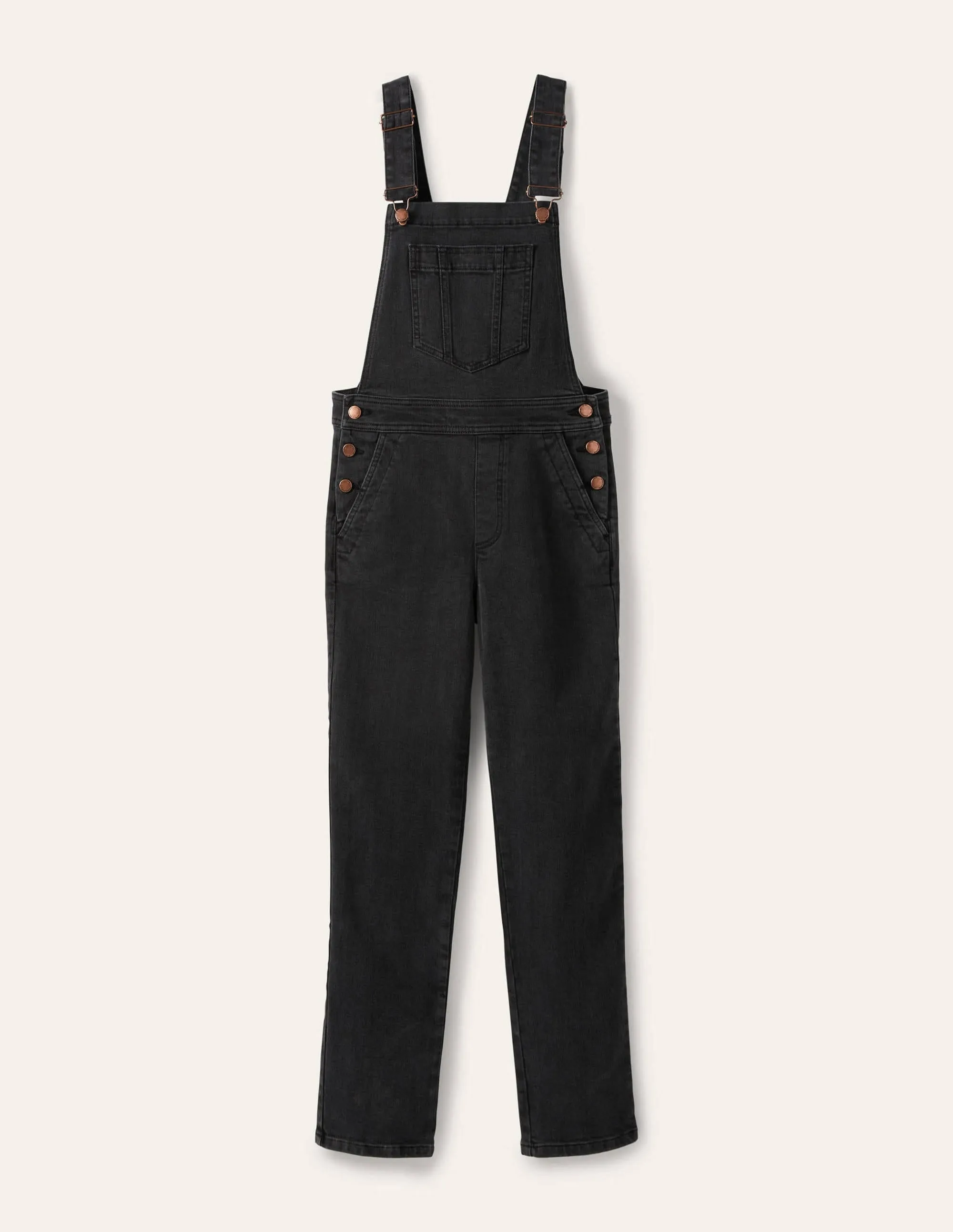 Girlfriend Dungarees-Washed Black