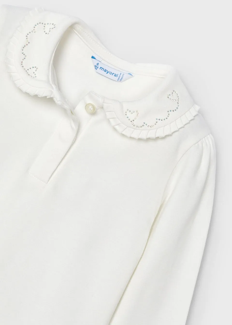 Girls Embellished Collar Tee