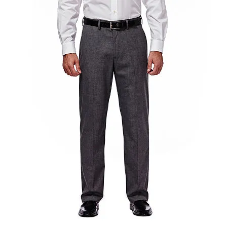 Haggar Mens Classic fit Dress Pants 36 / 32 Grey Solid Stretch