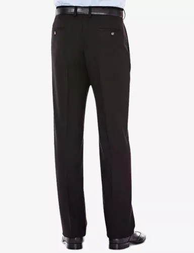 Haggar Mens Classic fit Dress Pants 38 / 32 Black Solid