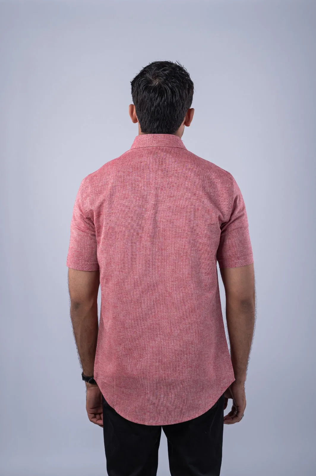 Heather Burgundy Cotton Linen Shirt
