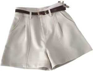 heyheyshine Dressy Shorts for Women High Waist Wide Leg Tailored Pleated Trouser Elegant Business Casual Shorts with Pockets