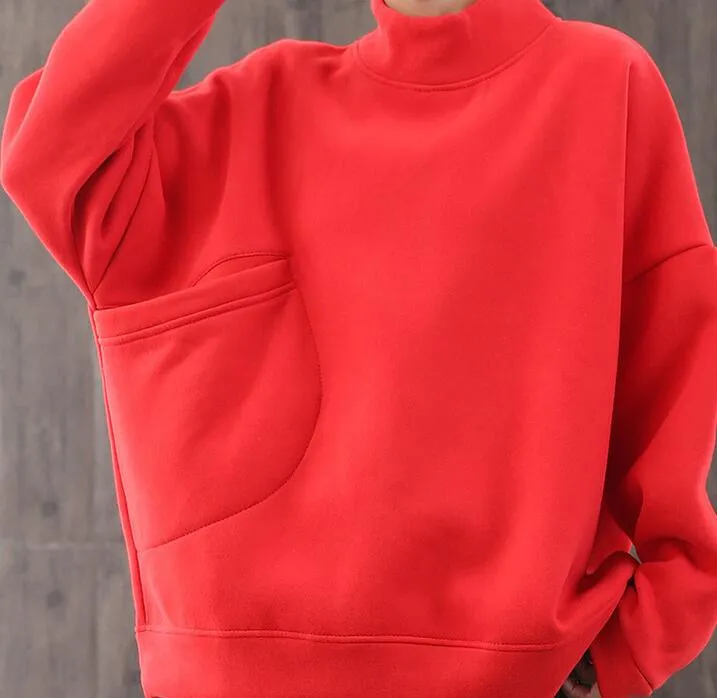 High Collar Loose Blouse Spring Casual Women Cotton Tops WG961707