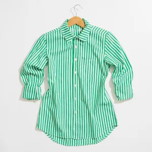 Irving & Powell Franklin Bold Stripe Shirt- Emerald/White