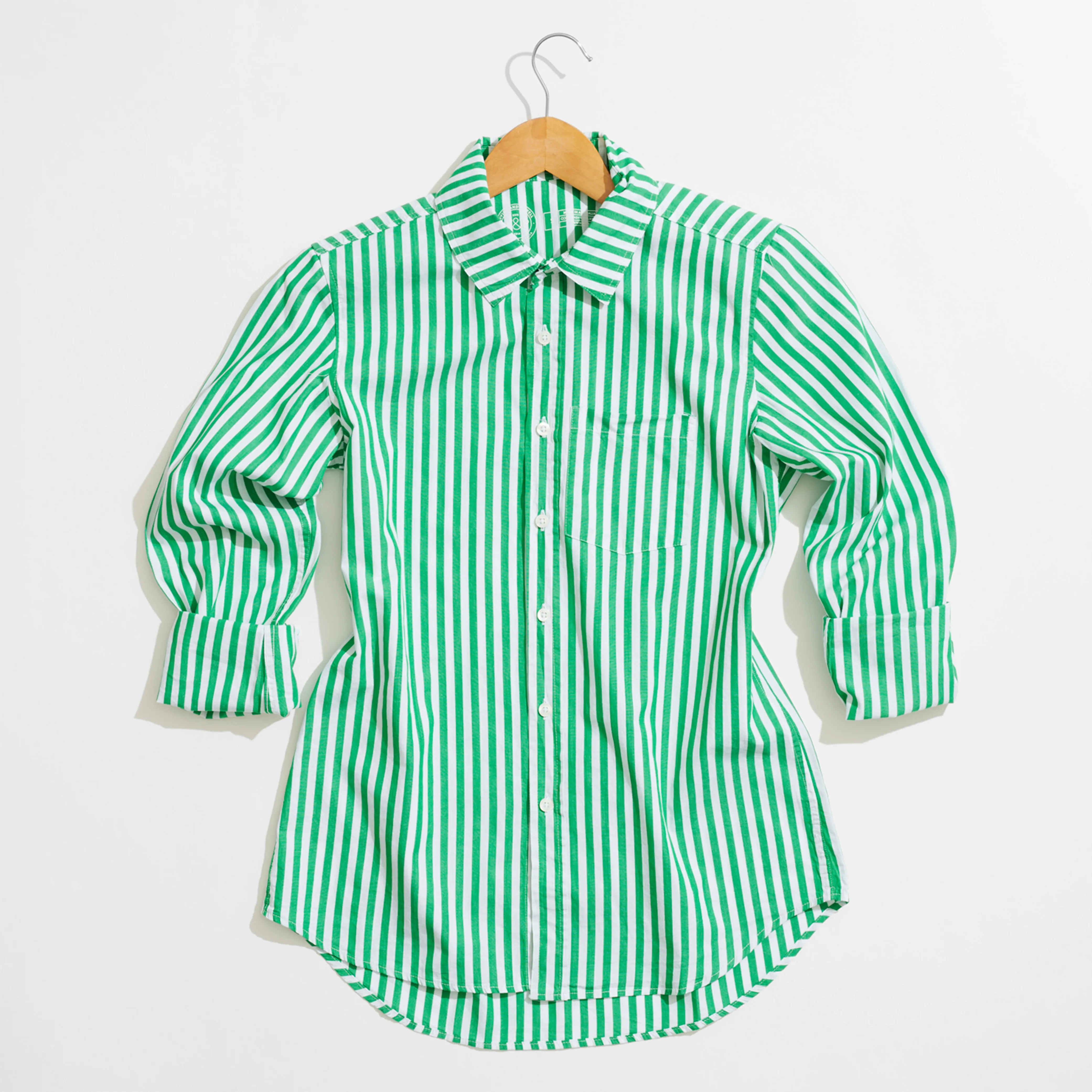 Irving & Powell Franklin Bold Stripe Shirt- Emerald/White