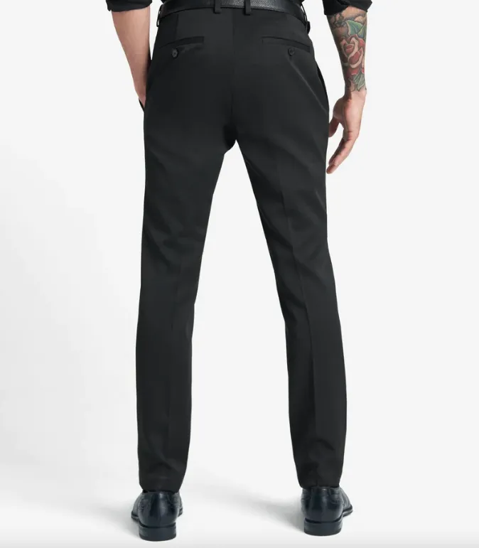 Kenneth Cole Reaction Mens Slim fit Dress Pants 32 / 30 Black Solid Stretch