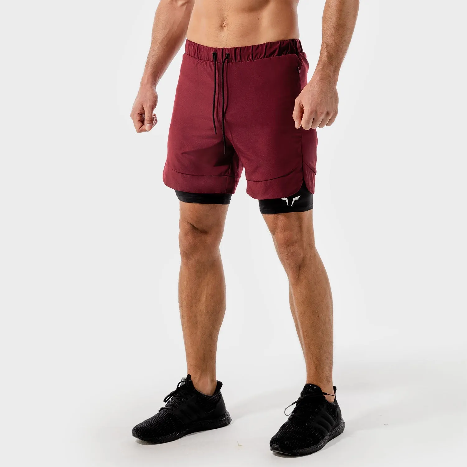 LIMITLESS 2-IN-1 SHORTS - MAROON