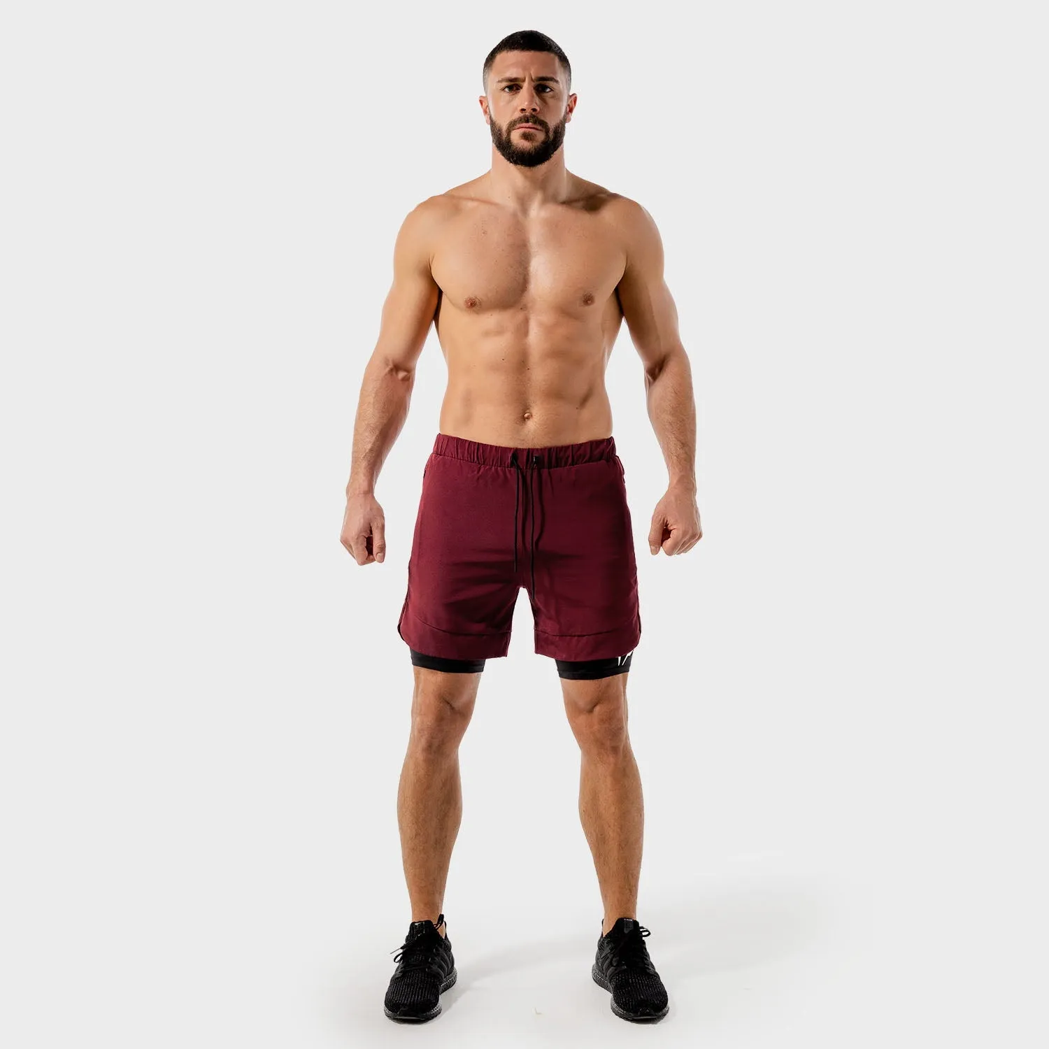 LIMITLESS 2-IN-1 SHORTS - MAROON