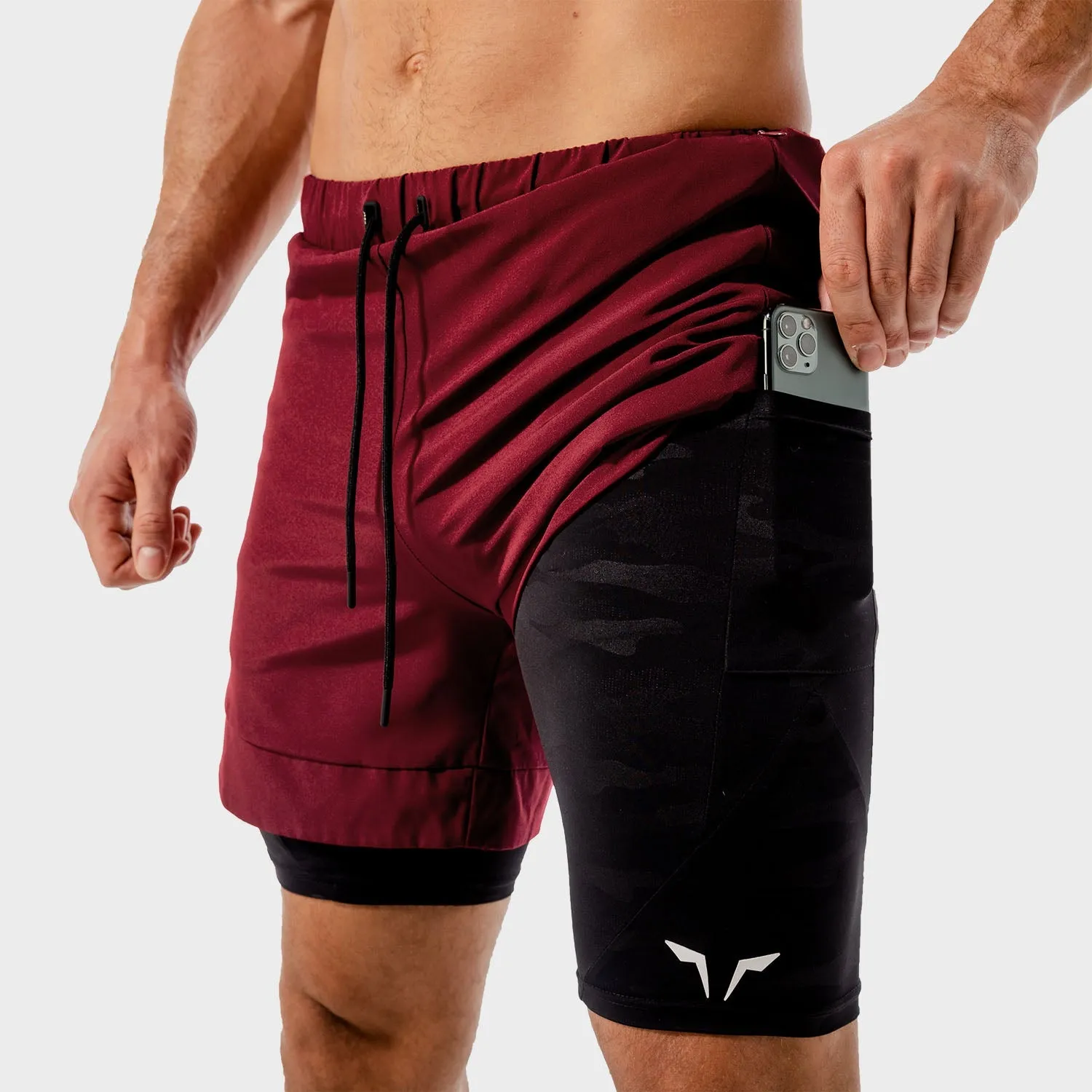 LIMITLESS 2-IN-1 SHORTS - MAROON