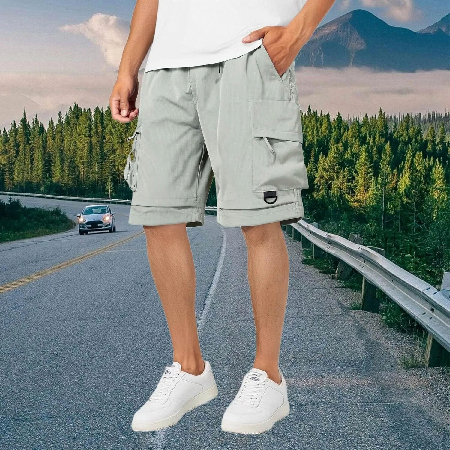 Linen Mens Shorts Big and Tall for Men Denim Tee Cargo Khaki Corduroy Graphic Men's Casual Camouflage Elastic Waist