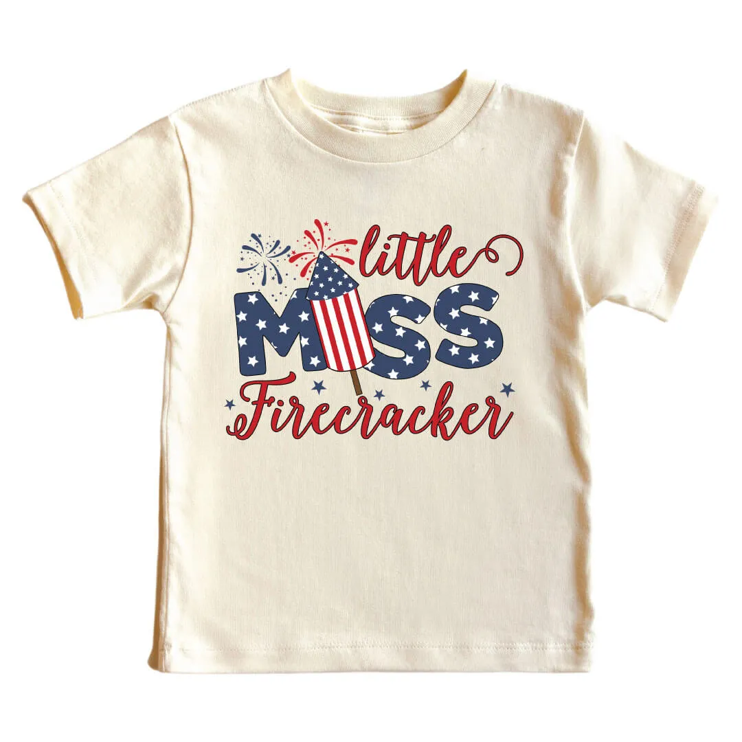 Little Miss Firecracker Kids Graphic Tee | Natural