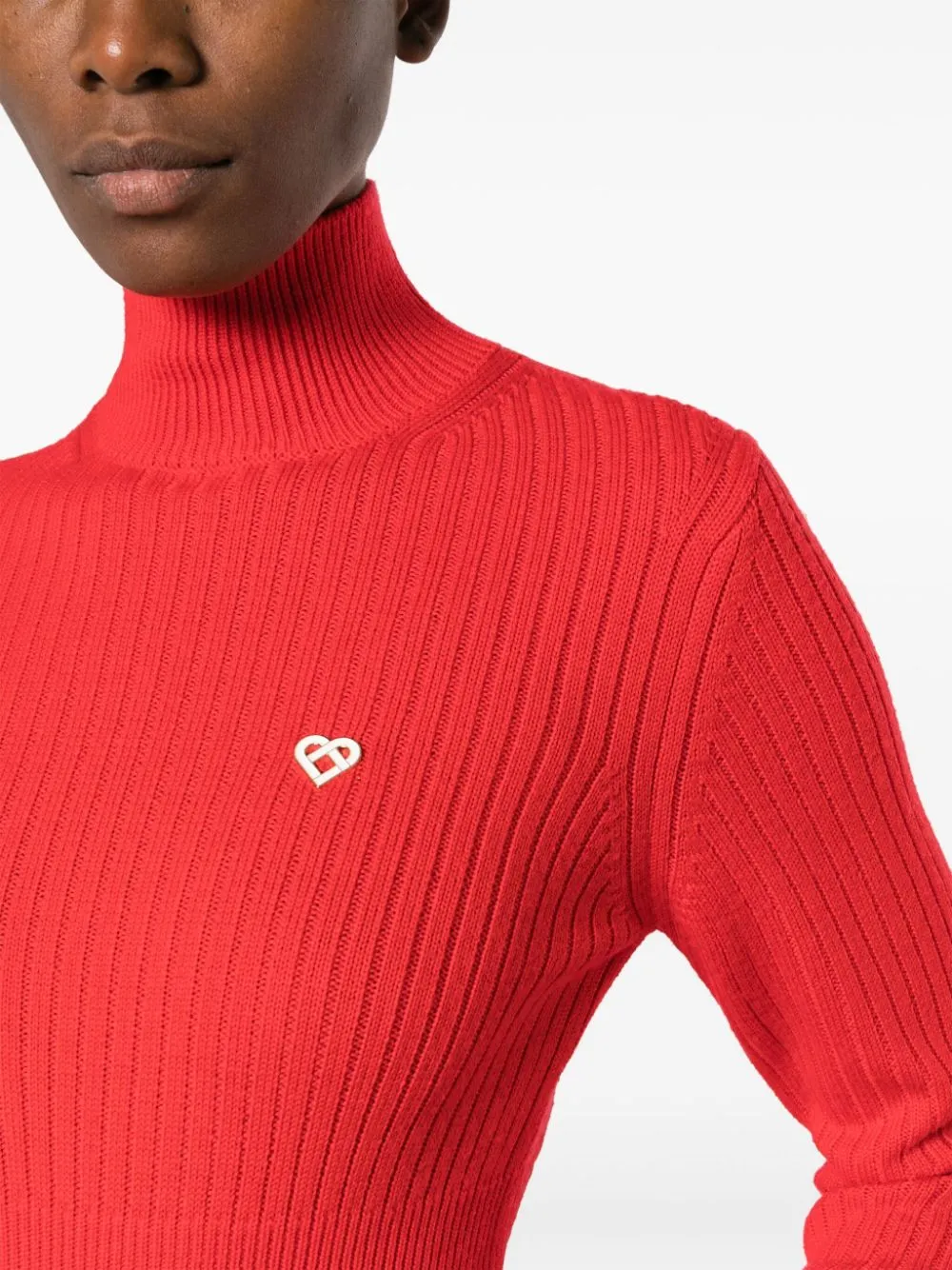 logo-appliqué wool jumper