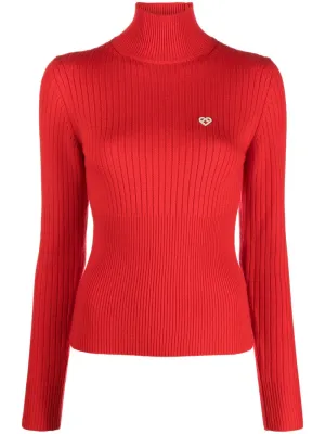 logo-appliqué wool jumper