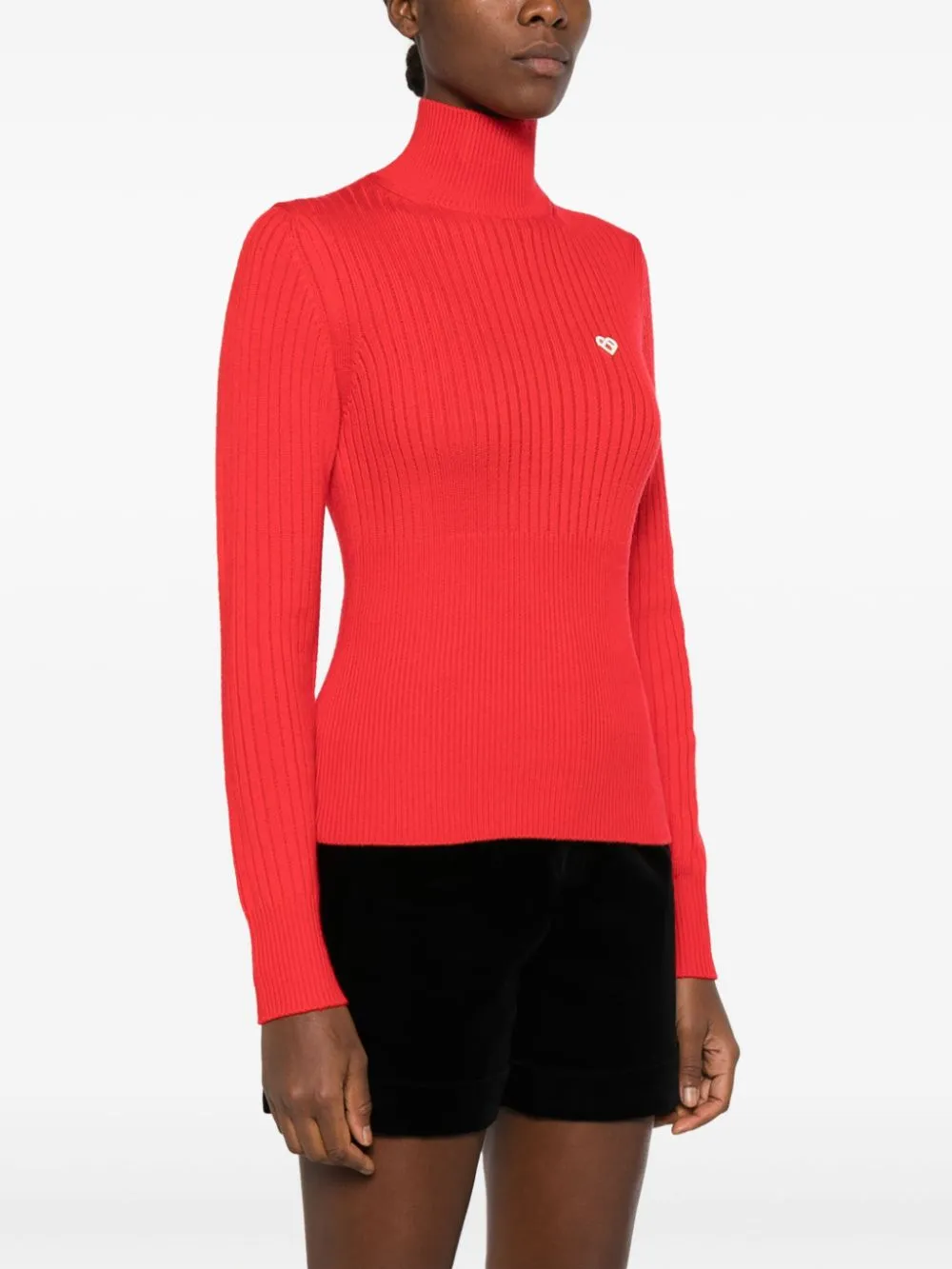 logo-appliqué wool jumper