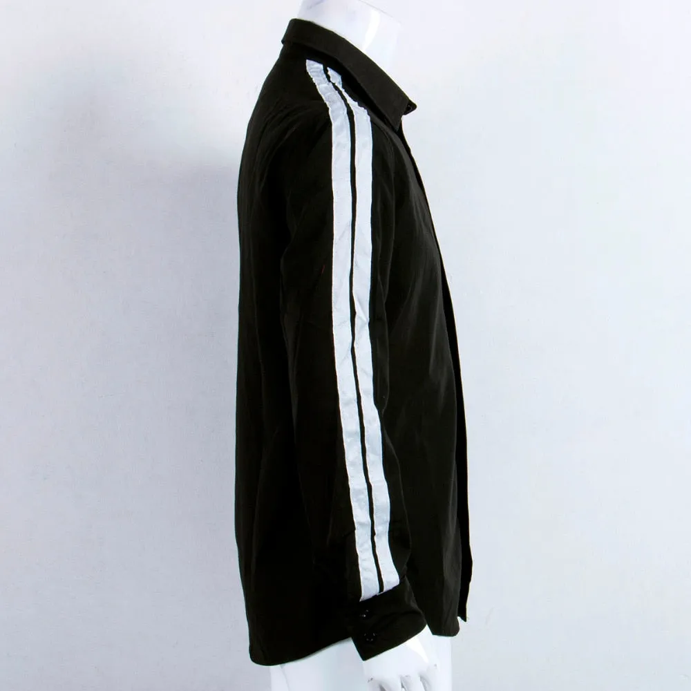 Long Sleeves with Double Stripes Detail Men Slim Fit Shirts
