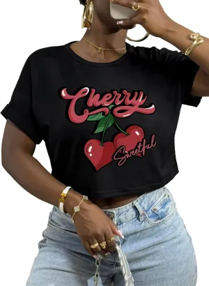 LovelyWholesale Women Graphic Crop Tops Baby Tee Summer Short Sleeve Tops New York T Shirt