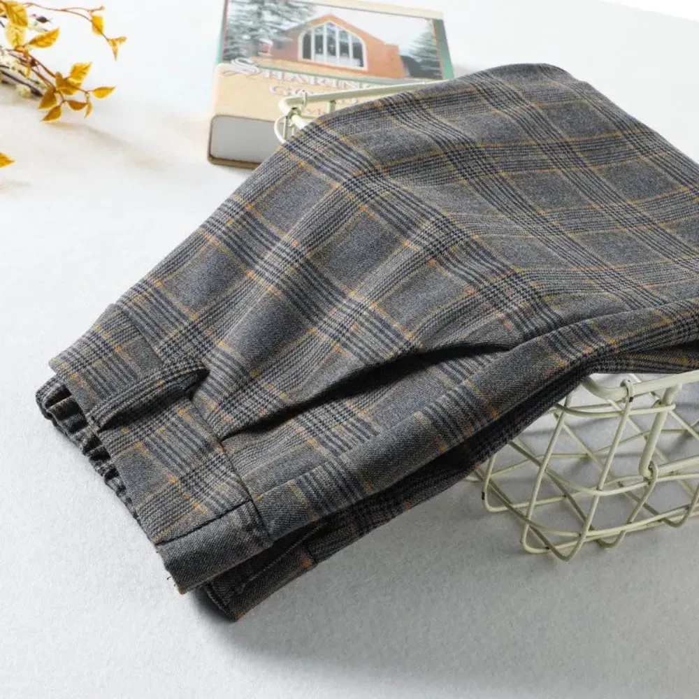 Lucia - Tailored Plaid Pants