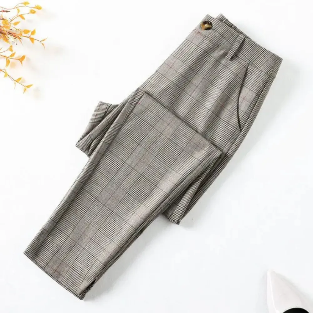 Lucia - Tailored Plaid Pants