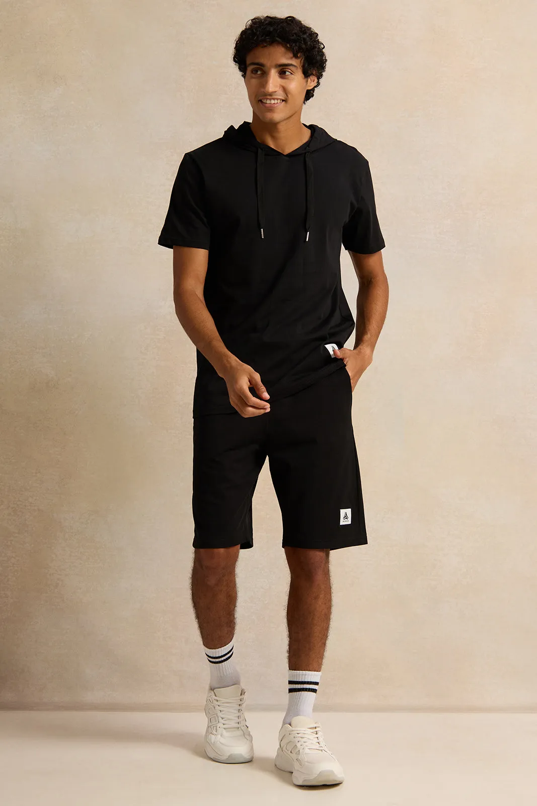 Men Black Active Shorts