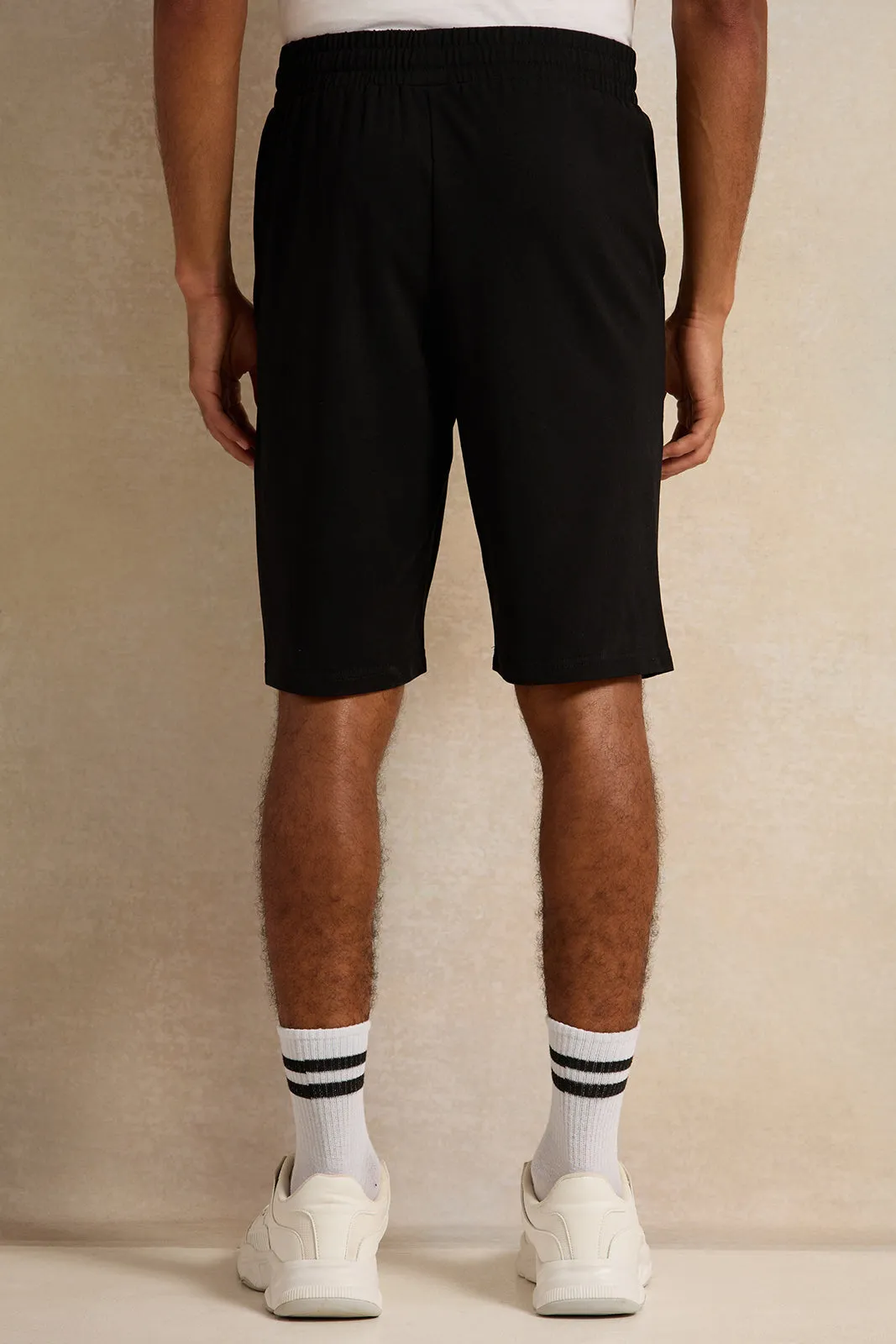 Men Black Active Shorts