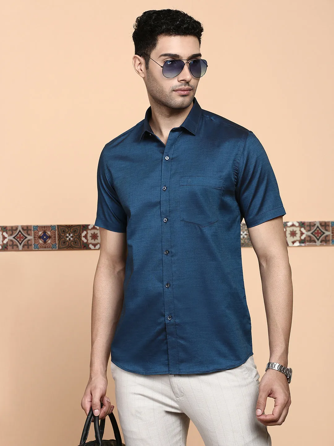 Men Premium Cotton Shirt Navy EL GP6