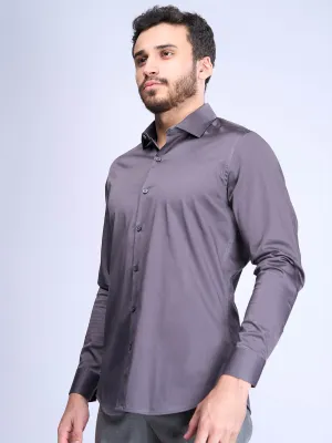 Men Stretch Cotton Shirt Grey FS8