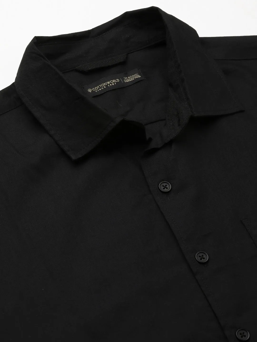 Men's Black Cotton Modal Loose Fit Shirt