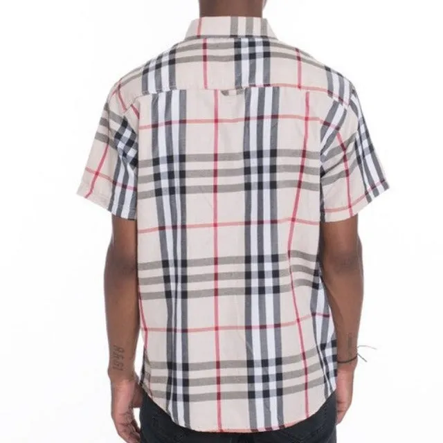 Men's Casual Short Sleeve Checker Shirts