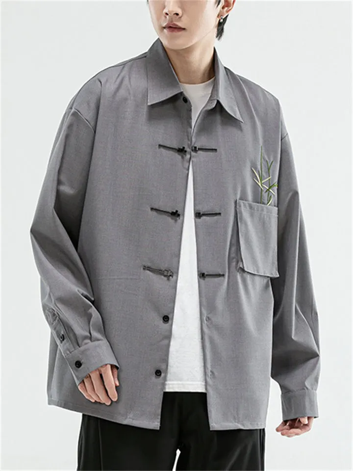 Men's Comfy Bamboo Embroideried Loose Chenille Shirts