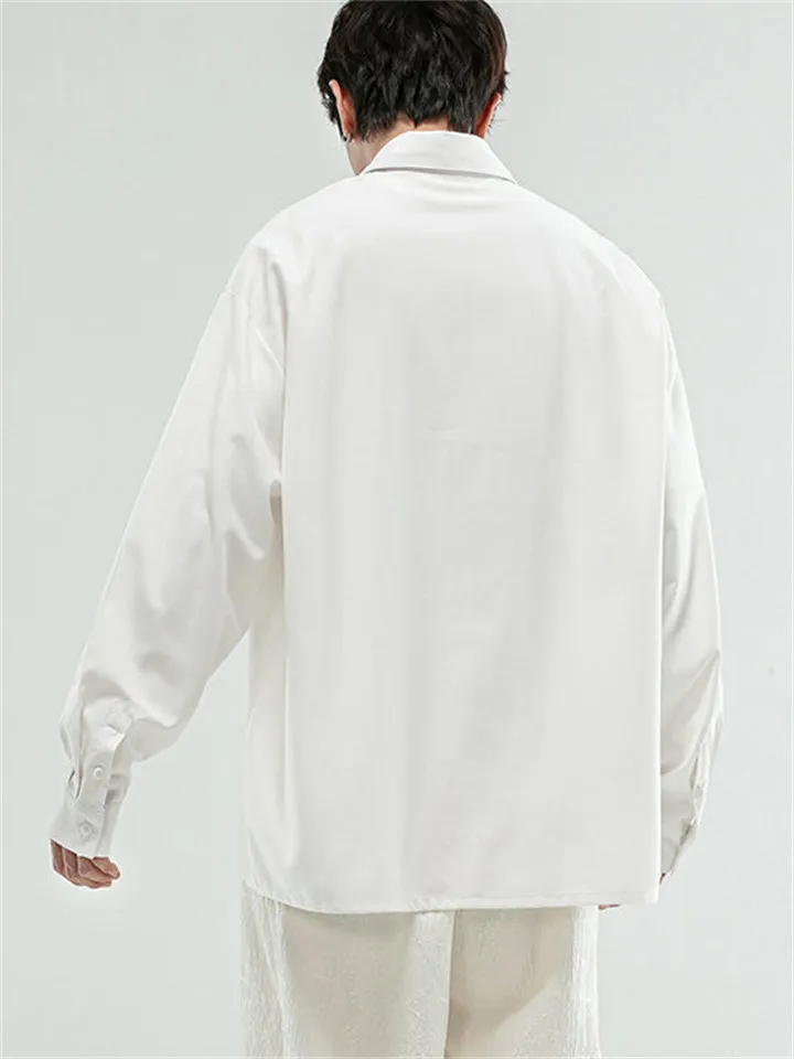 Men's Comfy Bamboo Embroideried Loose Chenille Shirts