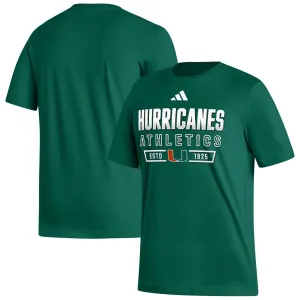 Men's Miami Hurricanes Head of Class Fresh adidas Green T-Shirt