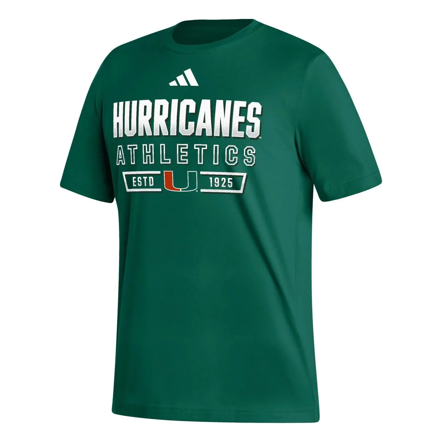 Men's Miami Hurricanes Head of Class Fresh adidas Green T-Shirt